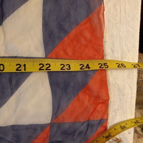 Vintage Sheer 1/2 Square Triangle in Red, White and Blue Scarf - Picture 4 of 5